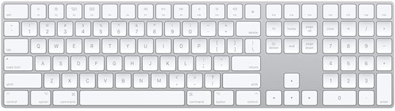 Apple Magic Keyboard with Numeric Keypad - US English MXCJ3HN/A Bluetooth, Wireless Laptop Keyboard(White, Silver)