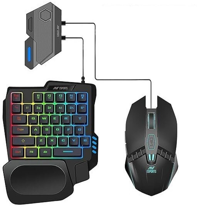 Ant Esports MG4 Wired USB, Bluetooth Handheld Gaming Keyboard Compatible with Laptop(Black)