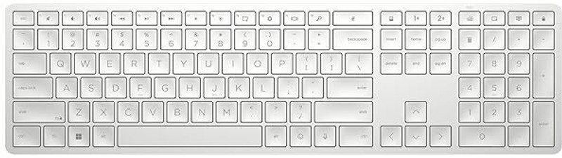 HP 970 Programmable Wireless Standard Desktop Keyboard Compatible with Desktop, Laptop, Mac(Grey)