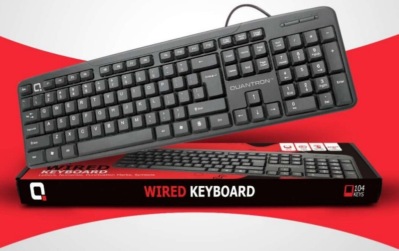 Quantron QKB-11 WIRED KEYBOARD, 1.2 M CABLE, DURABLE KEY LIFE USB BLACK. Wired USB Standard Desktop Keyboard Compatible with Desktop(Black)