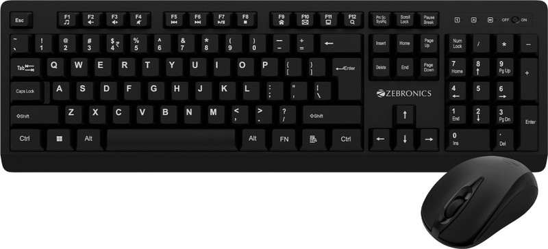 ZEBRONICS Zeb-Companion 116 (Black) Wireless Standard Desktop Keyboard Compatible with Desktop, iPad, Laptop, Mac, Tablet(Black)