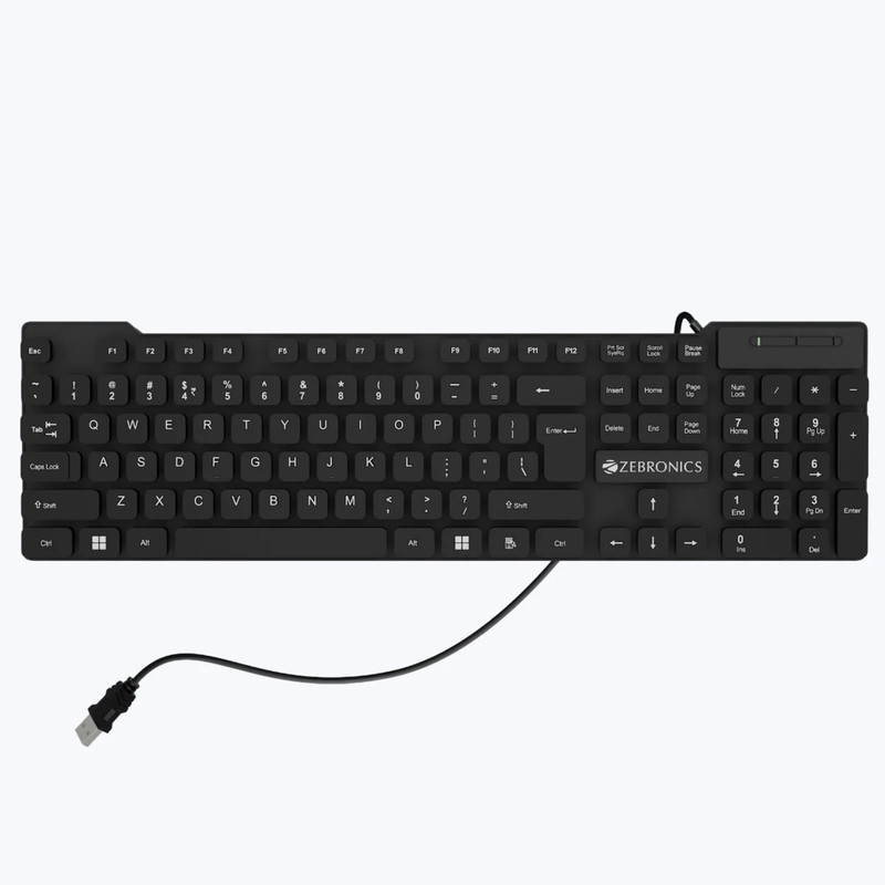 ZEBRONICS K-03 Wired USB Standard Desktop Keyboard Compatible with Laptop, Desktop, Mac(Black)