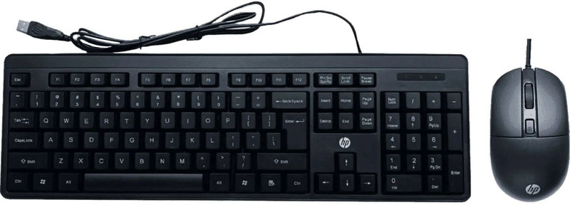 HP K100 Series Wired USB Standard Desktop Keyboard Compatible with Desktop, Laptop, Mac stand support(Black)