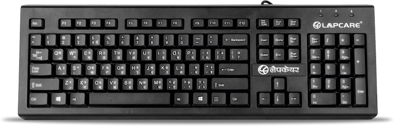 LAPCARE LMK-012 Wired USB Standard Desktop Keyboard Compatible with Desktop, Laptop, Mac(Balck)