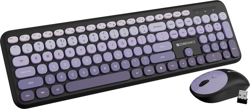 ZEBRONICS Zeb-Companion 302 (Dark Blue) Wireless Standard Desktop Keyboard Compatible with Desktop, iPad, Laptop, Mac, Tablet(Dark Blue)