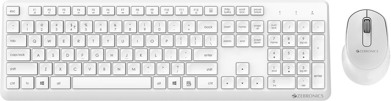 ZEBRONICS Companion 200 Wireless Combo – Silent Mouse & Full Size Keyboard