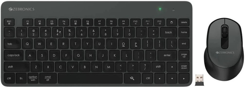 ZEBRONICS Companion 201 Wireless Standard Desktop Keyboard Compatible with Desktop, Laptop, Mac 83 Keys, AI Assist Key, 12 Multimedia Keys, 1600 DPI, 3 Buttons Silent Operation(White)