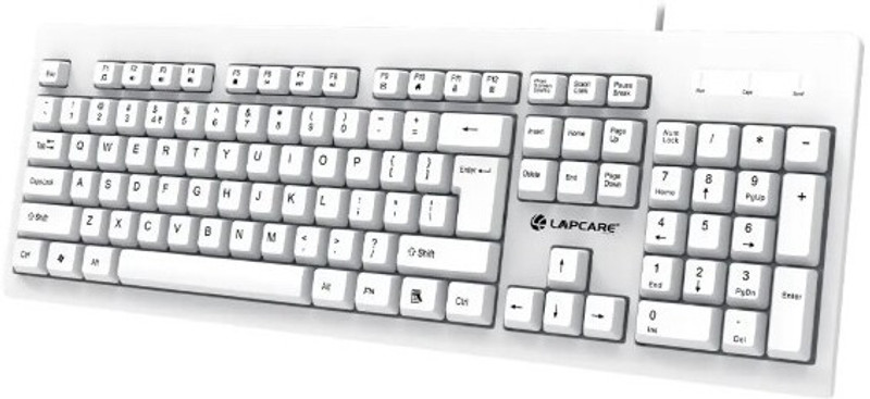 LAPCARE LGC-213 Wired USB Standard Desktop Keyboard Compatible with Desktop, Laptop(White)