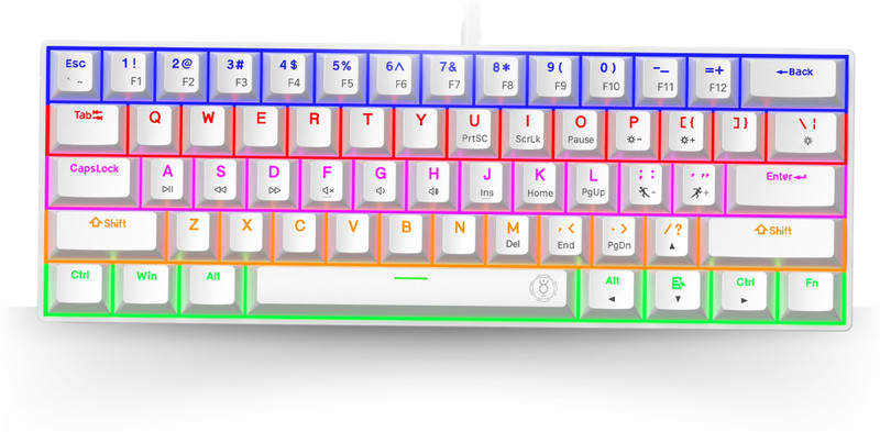 Dr luxur Dark Pearl Wired USB Tenkeyless Gaming Keyboard Compatible with Desktop, Laptop, Mac(White & Grey)
