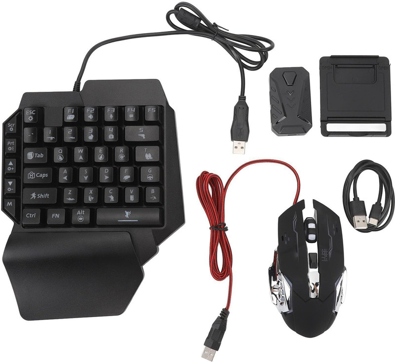virat creation Bluetooth Gaming Keyboard Mouse Convertor For Smartphone 4 in 1 Mobile Game Wireless Handheld Gaming Keyboard Compatible with Desktop, Laptop, Mac(Black)