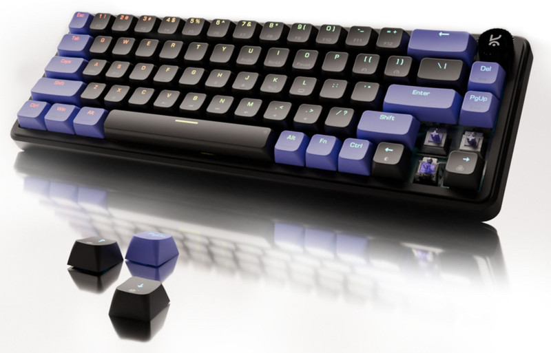 Kreo Hive 65% Compact Mechanical Gaming Keyboard Wired, Rgb & Multi OS Customizable Wired USB Laptop-size Gaming Keyboard Compatible with Desktop, Laptop(Black&Purple)