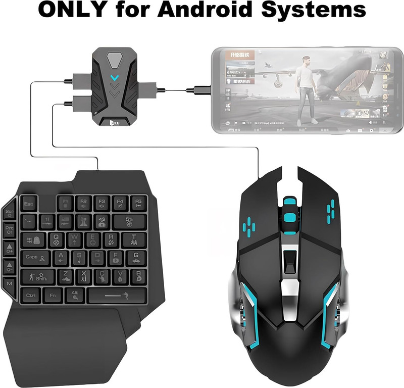 GAMESOUL 4 IN 1 MOBILE GAMING COMBO PACK Bluetooth Laptop-size Gaming Keyboard Compatible with Desktop, iPad(Black)