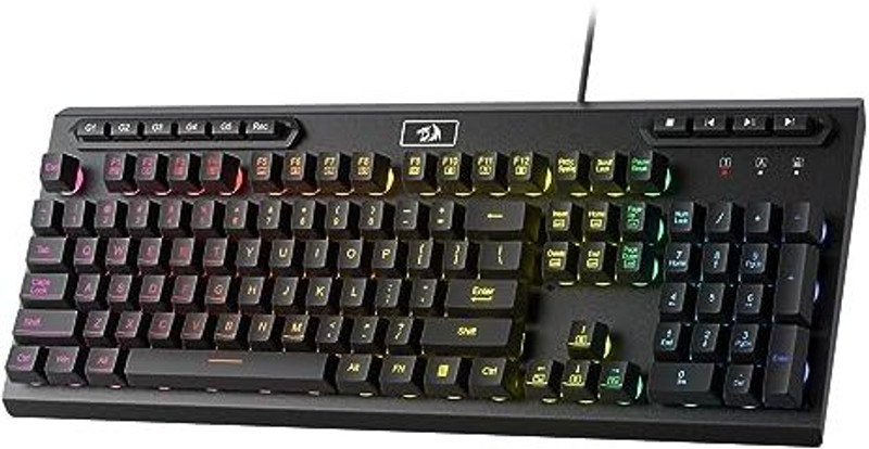 Redragon Vara K551 Rainbow Mechanical Keyboard Wired USB Standard Gaming Keyboard Compatible with Desktop, Laptop, Mac(Black)