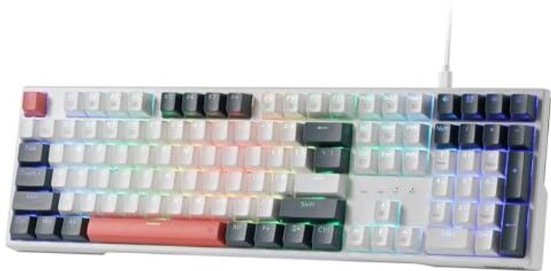Redragon K668 RGB Gaming Keyboard, Wired USB Standard Gaming Keyboard Compatible with Desktop, Laptop, Mac(White, Mixed Color)