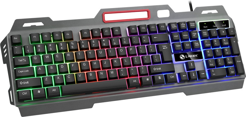 ENTWINO Ninja K19 Wired Gaming Keyboard With Metal Body & Light Wired USB Standard Gaming Keyboard Compatible with Desktop, Laptop, Mac with gaming mode ,stand support,multimedia_keys,Model Name(Black)