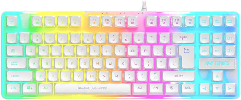 Ant Esports MK700 V2 TKL Wired Gaming Keyboard -White Wired USB Standard Gaming Keyboard Compatible with Laptop, Desktop(Mercury)