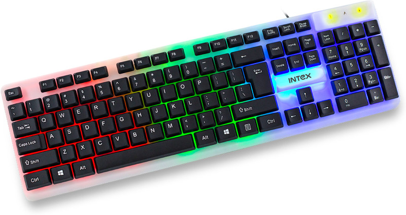 Intex IT-KB331 / Full-Size, RGB Lighting, Membrane Wired USB Standard Gaming Keyboard Compatible with Desktop, Laptop, Mac multimedia_keys(Black)