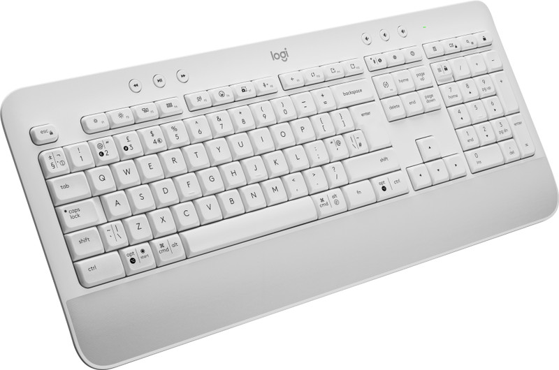 Logitech Signature K650 Bluetooth Standard Desktop Keyboard Compatible with Desktop, Laptop, Mac Easy to Use,Plug and Play,Quick, Comfy Durable body(White)