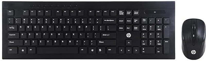 HP wireless keyboard & mouse combo Wireless Standard Laptop Keyboard Compatible with Desktop, Laptop, Mac 1600 DPI Mouse,Ultraslim design keyboard with brush metal finish/3 Yrs Warranty(Black)