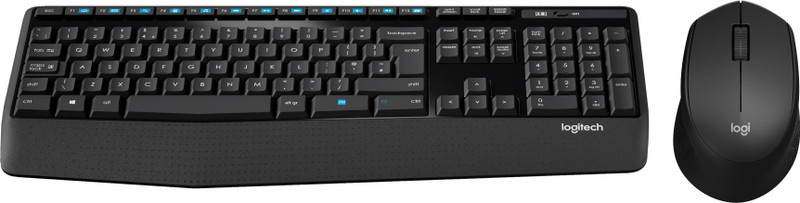 Logitech MK345/Wireless Compact,Win Mac,Desktop,Tablet,Smartphone,LaptopCompatible Wireless Standard Laptop Keyboard Compatible with Desktop, Laptop, Tablet, iPad, Mac Full-Sized Keyboard with Palm Rest & Comfortable Right-Handed Mouse, 2.4 GHz(Black)