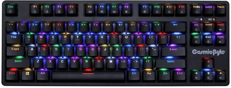 Cosmic Byte CB-GK-40 Artemis Wired USB, Wireless, Bluetooth Tenkeyless Gaming Keyboard Compatible with Desktop(Black)