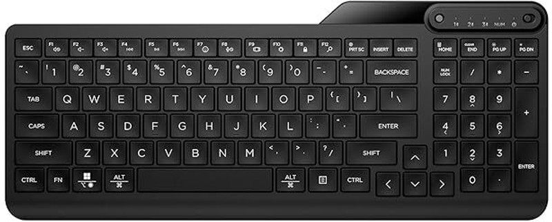 Live Tech WMK10 Wireless Standard Multi-device Keyboard Compatible with Desktop, Laptop, Mac(Black)