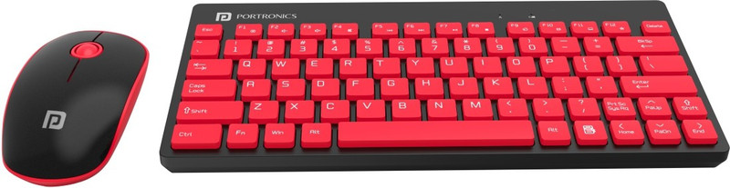 Portronics POR-372 Key2 Combo Wireless Keyboard and Mouse Set, with 2.4 GHz USB Receiver Wireless Laptop-size Laptop Keyboard Compatible with Desktop, Laptop, Mac Silent Keystrokes, 1200 DPI Optical Tracking, Multimedia Keys for PC(Black)