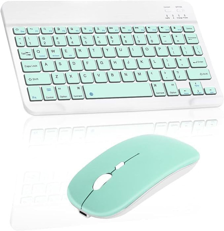 VOOCME rechargeable Bluetooth Keyboard & Mouse Combo, 3 DPI Upto 1200 DPI ..... Bluetooth Standard Laptop Keyboard Compatible with Laptop(Light Green)