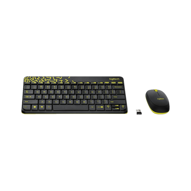 Logitech MK240 Wireless Keyboard and Mouse Combo(Black&Chartreuse Yellow)