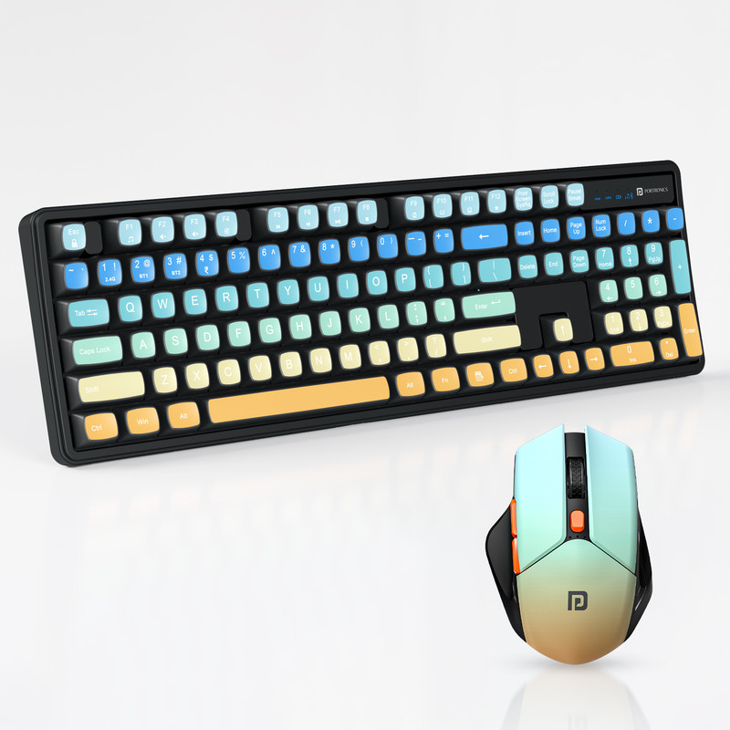 Portronics Key7 Combo Keyboard Mouse Combo Set with 2.4Ghz, 1200 DPI Wireless Standard Laptop Keyboard Compatible with Desktop, Laptop, Mac Key7 Combo(Black)