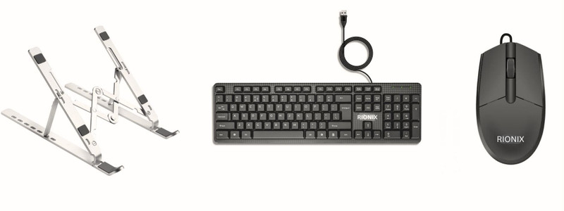 RIONIX Rio Laptop Stand With Keybaord Mouse Combo Set Designed for Gaming(Black)