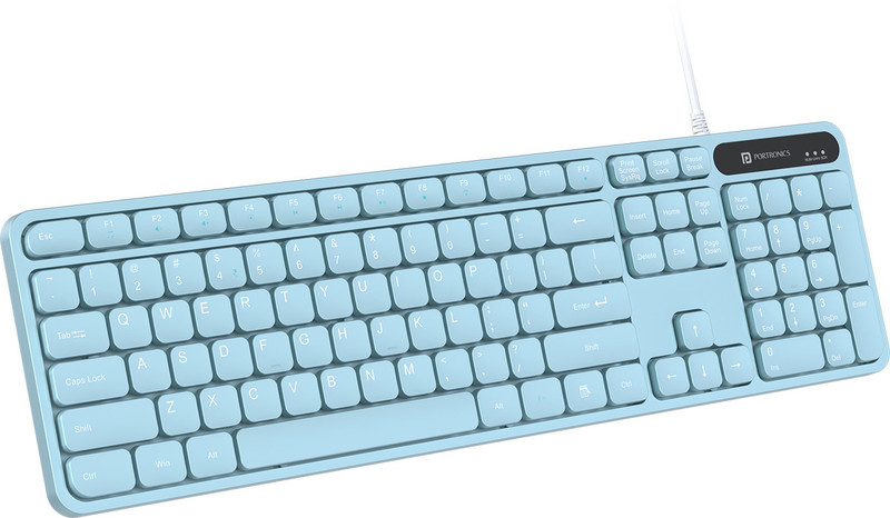 Portronics Ki-Pad 3 USB Wired Keyboard, Noise-free Typing, Large Keys, Function Hotkeys Wired USB Handheld Laptop Keyboard Compatible with Desktop, Laptop, Mac stand support,multimedia_keys,Ki-Pad 3 USB Wired Keyboard, Noise-free Typing, Large Keys, Function Hotkeys(Green)