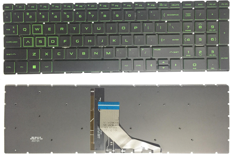 SOLUTIONS-365 COMPATIBLE HP 15 DA GREEN WITH BACKLIT US Internal Laptop-size Laptop Keyboard Compatible with Desktop, Laptop, Mac(Black, Green)