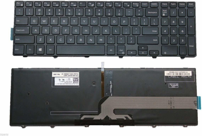 TechSio Inspiron 3000 Series 15 3542 with Backlit Internal Laptop-size Laptop Keyboard Compatible with Desktop, Laptop, Mac(Black)