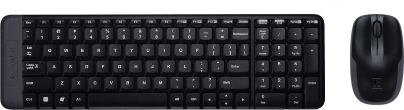 Logitech MK215 Mouse & Keyboard Combo, Compact Design Wireless Standard Laptop Keyboard Compatible with Desktop, Laptop, Mac 2.4 GHz Wireless, 5 Month Battery Life(Black)