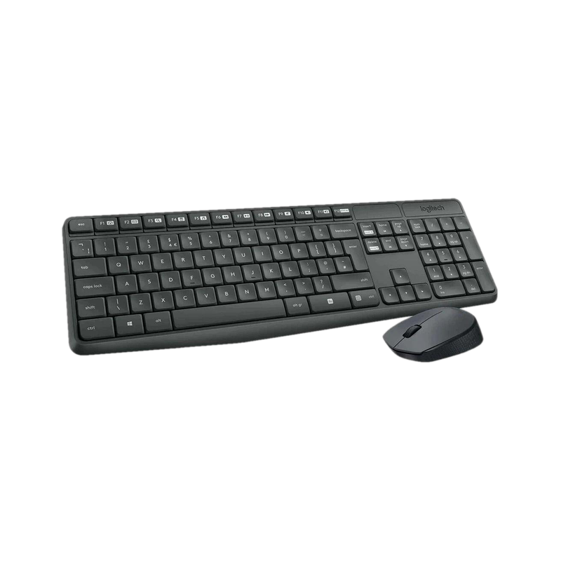 Logitech MK235 Full-Sized, 15 FN Keys, 3-Year Battery Life Combo Mouse and Wireless Standard Laptop Keyboard Compatible with Desktop, Laptop, Mac 2.4 GHz Wireless Unifying USB Receiver, Compatible with PC,(Black)