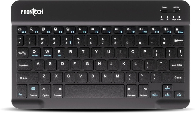 Frontech FT-1603A Bluetooth Standard Multi-device Keyboard Compatible with Laptop(Black)