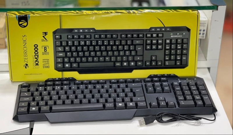 zebronic KM2000 Wired USB Standard Multi-device Keyboard Compatible with Laptop(Black)