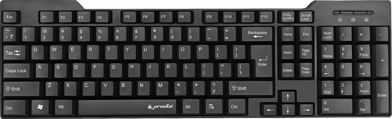 PRODOT ProSeries KB-247s USB Wired Keyboard I Plug & Play Technology I 104 Keys I Wired USB Standard Multi-device Keyboard Compatible with Desktop, Laptop, Mac(Black)
