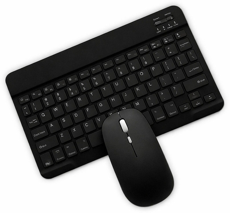 RyzCare Pad Rechargeable Bluetooth Keyboard & Mouse Combo Wireless Laptop-size Multi-device Keyboard Compatible with Laptop, Desktop, iPad, Tablet(Black)