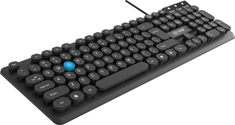 EVM WDK-315 Wired USB Standard Multi-device Keyboard Compatible with Desktop, Laptop, Mac 104-Key Spill-Resistant Rugged Design,High Performance(Black)