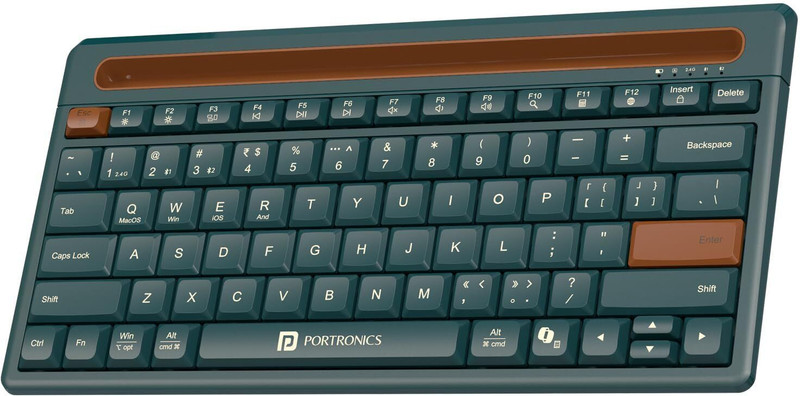 Portronics POR 347 Bluetooth, Wireless Handheld Multi-device Keyboard Compatible with Desktop, Laptop, Mac Bubble 2.0(Black)