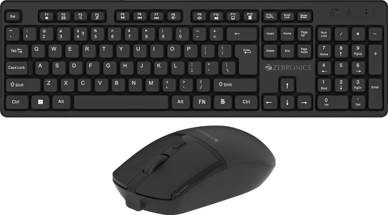 ZEBRONICS Zeb-DWKB 3 Wireless Standard Laptop Keyboard Compatible with Desktop, Laptop(Black)