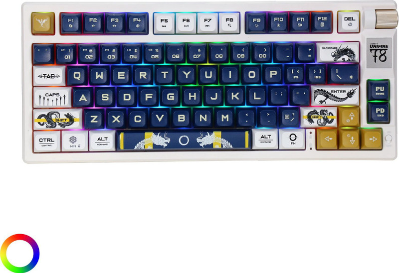 Verity Unifire 78 RGB Mechanical Gaming Keyboard, Customizable Keys for Pro Gamers Bluetooth Standard Multi-device Keyboard Compatible with Desktop, Laptop, Mac(Multicolor)