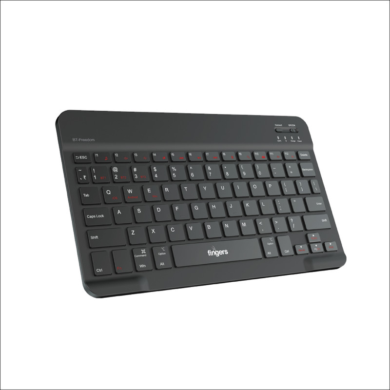 FINGERS BT-Freedom Bluetooth Laptop-size Multi-device Keyboard Compatible with Desktop, Laptop, Mac(Jet Black)