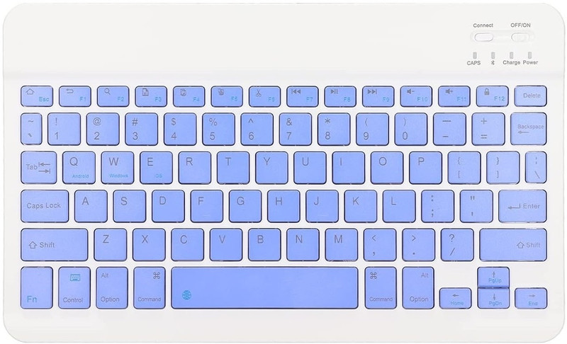 FKU 10 Inch Rechargeble Bluetooth Keyboard, Lightweight Ultra Wide Bluetooth, Wireless Handheld Multi-device Keyboard Compatible with Desktop, Mac, Laptop(Light Green)