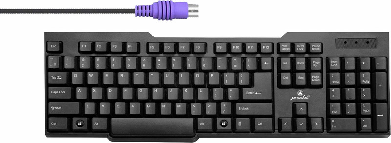 PRODOT 207 PS2 PS2 Standard Multi-device Keyboard Compatible with Desktop, Laptop, Mac(Black)