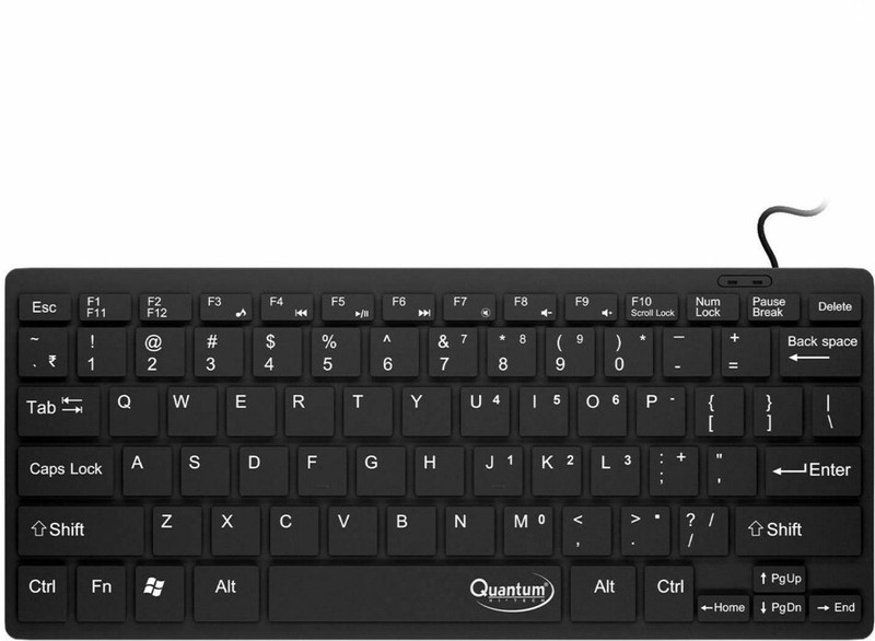Ant Value FKBRI01 Wired USB Standard Multi-device Keyboard Compatible with Desktop, Laptop, Mac Easy to Use,Plug and Play,Quick, Comfy Durable body(Black)