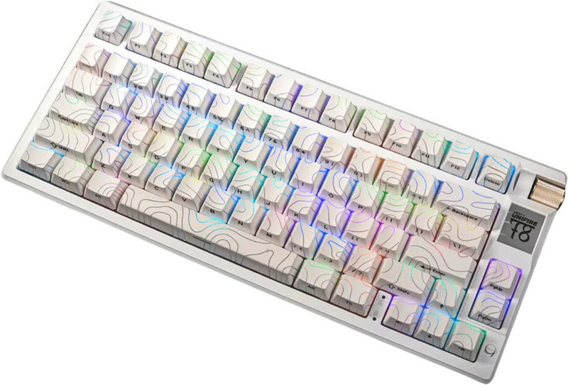 Verity Unifire 78 RGB Keyboard – Topographic Edition, Custom Tri-Mode Wireless Bluetooth, Wireless, Wired USB Standard Multi-device Keyboard Compatible with Desktop, Laptop, Mac(Multicolor)