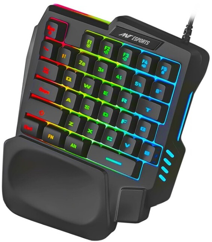 Ant Esports MK1001 One Handed RGB Backlit 35 Keys Gaming Wired USB Handheld Multi-device Keyboard Compatible with Desktop, Laptop, Mac Easy to Use,Plug and Play,Quick, Comfy Durable body(Black)